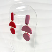 Load image into Gallery viewer, Two-Tone Dangles-Red &amp; Lilac

