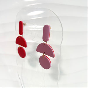 Two-Tone Dangles-Red & Lilac
