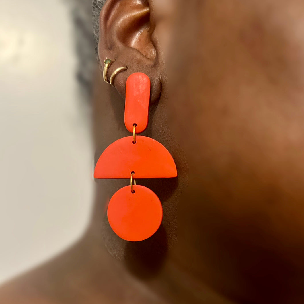 Two-Tone Dangles-Plum & Orange