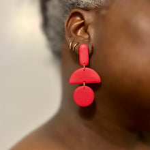 Load image into Gallery viewer, Two-Tone Dangles-Red &amp; Lilac
