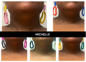 Michelle Organic Dangle (pink/navy)